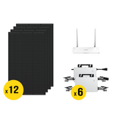 Complete 4.8kW DIY solar grid-tie kit with 12 REC 405W solar panels, Hoymiles micro inverters, and roof mount kit. Ideal for homes with 100A panels. Includes all necessary components. Ships across Canada